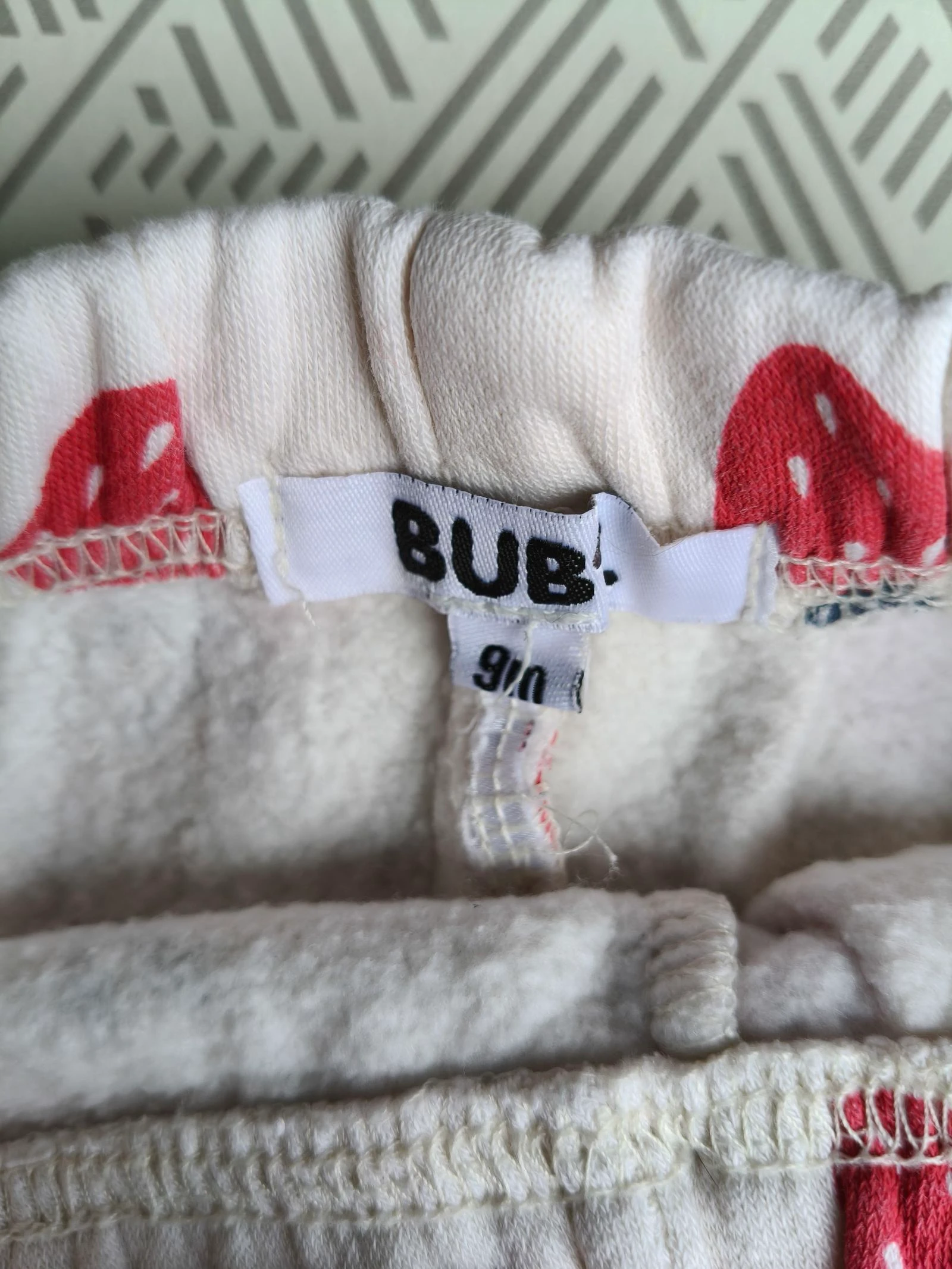 Pantalón cálido para niña Bub'l blanco con fresas 9 meses – photo 4